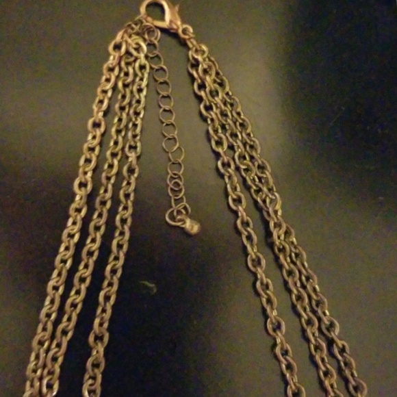 Coral necklace on copper colored chains - Picture 7 of 8